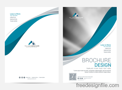 Abstract wavy brochure cover vector template 02