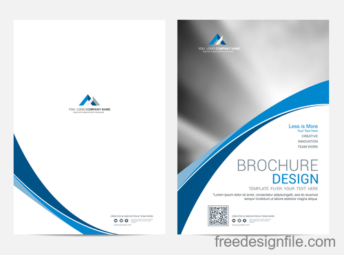 Abstract wavy brochure cover vector template 03