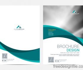 Abstract wavy brochure cover vector template 04