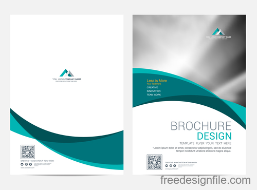 Abstract wavy brochure cover vector template 04
