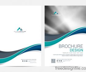 Abstract wavy brochure cover vector template 06