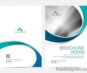Abstract wavy brochure cover vector template 07