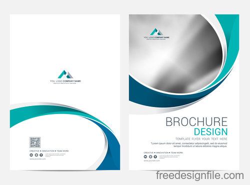 Abstract wavy brochure cover vector template 07
