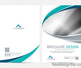 Abstract wavy brochure cover vector template 08