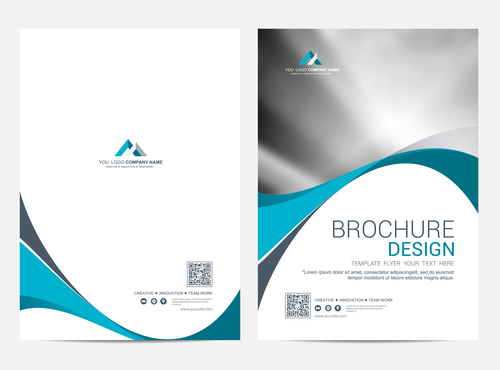 Abstract wavy styles brochure cover vector 02