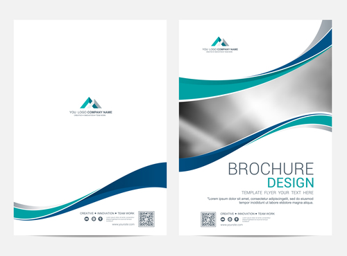 Abstract wavy styles brochure cover vector 05