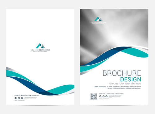 Abstract wavy styles brochure cover vector 06