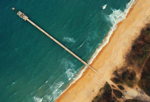 Aerial view of the sea trestle beach Stock Photo