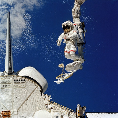 Astronaut walking maintenance in space Stock Photo 10