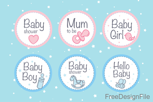 Baby Badges design vectors