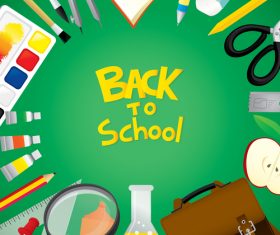 Back to school design with green background vector