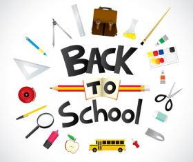 Back to school design with white background vector 01