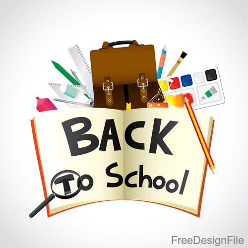 Back to school design with white background vector 02