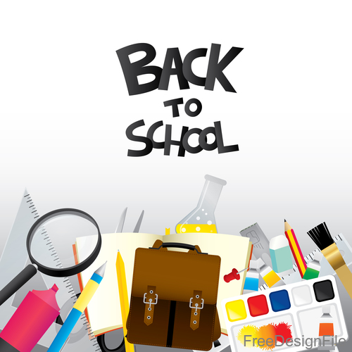 Back to school design with white background vector 03