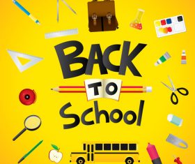 Back to school design with yellow background vector