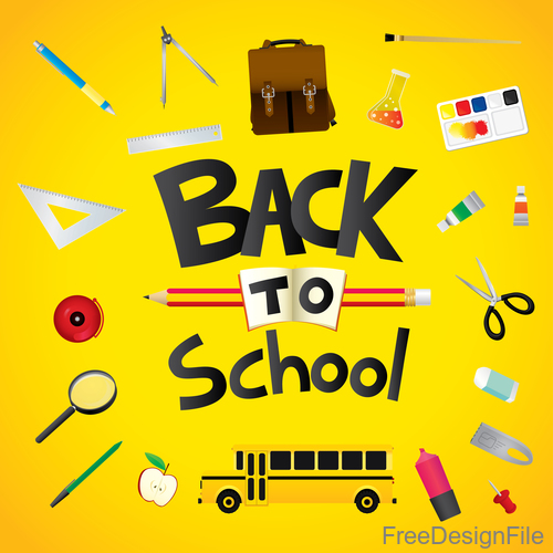 Back to school design with yellow background vector