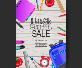 Back to school poster template vector material 01