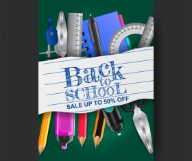Back to school poster template vector material 02