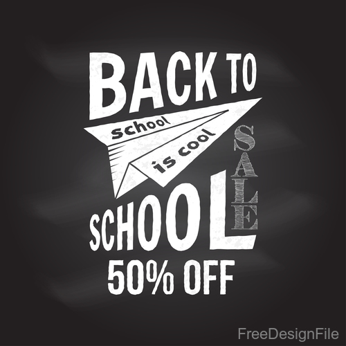 Back to school sale discount blackboard background vector 01