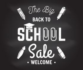 Back to school sale discount blackboard background vector 02