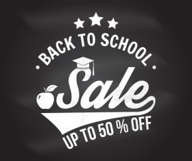 Back to school sale discount blackboard background vector 04