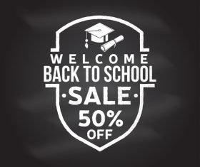 Back to school sale discount blackboard background vector 05