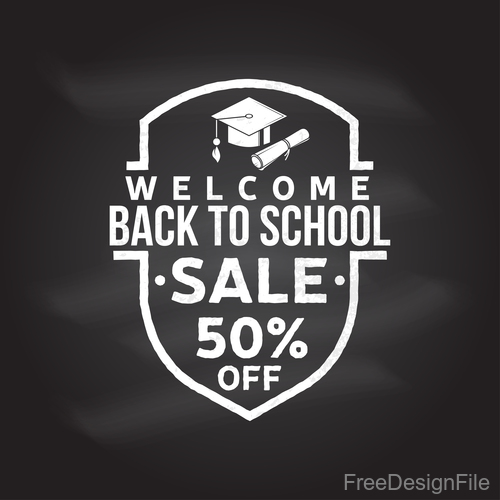 Back to school sale discount blackboard background vector 05