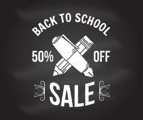 Back to school sale discount blackboard background vector 06