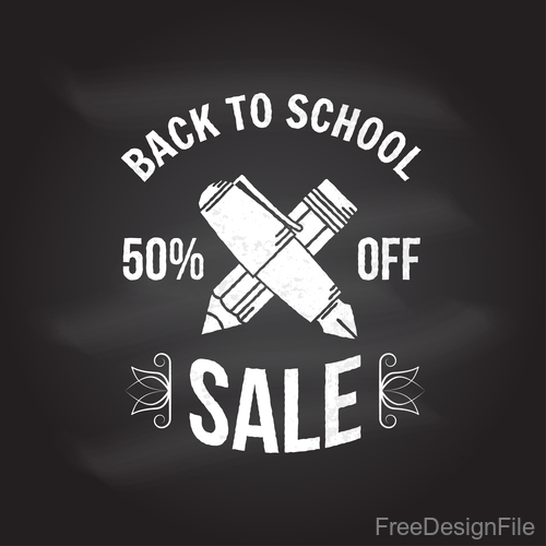 Back to school sale discount blackboard background vector 06
