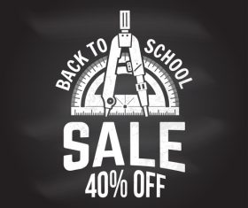 Back to school sale discount blackboard background vector 07