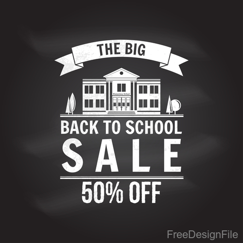 Back to school sale discount blackboard background vector 08
