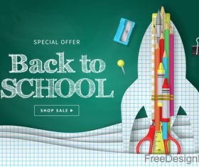 Back to school special offer sale background vector