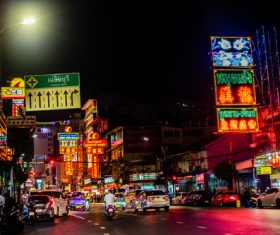 Bangkok Thailand street night market scenery Stock Photo 04