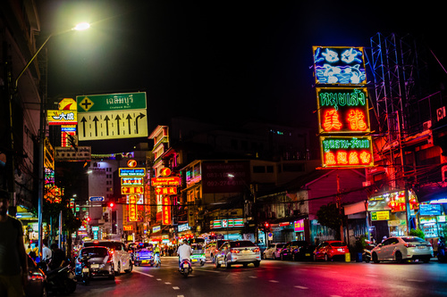 Bangkok Thailand street night market scenery Stock Photo 04 free download