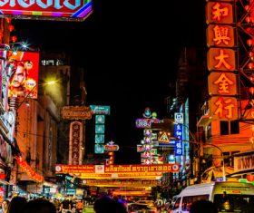 Bangkok Thailand street night market scenery Stock Photo 05