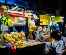 Bangkok night market snacks in Bangkok Thailand 04