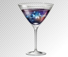 Beautiful cocktail with glass cup vectors 01