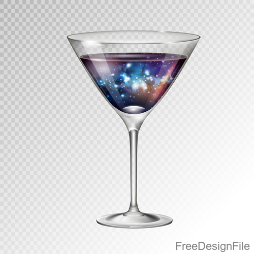 Beautiful cocktail with glass cup vectors 01