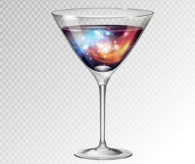 Beautiful cocktail with glass cup vectors 02