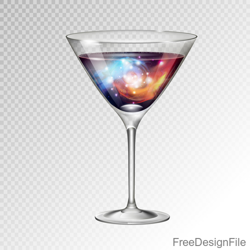 Beautiful cocktail with glass cup vectors 02