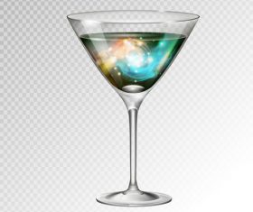 Beautiful cocktail with glass cup vectors 03