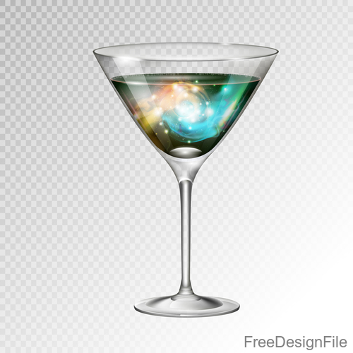 Beautiful cocktail with glass cup vectors 03