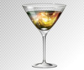 Beautiful cocktail with glass cup vectors 04