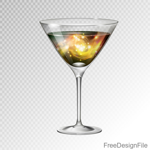 Beautiful cocktail with glass cup vectors 04