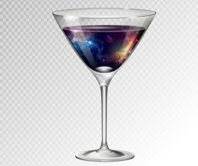 Beautiful cocktail with glass cup vectors 06