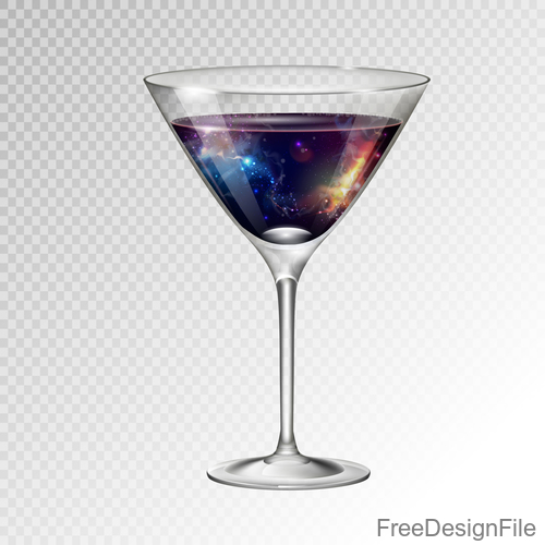 Beautiful cocktail with glass cup vectors 06
