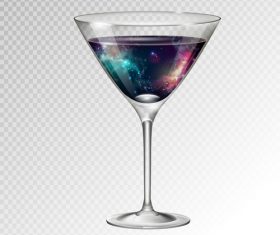 Beautiful cocktail with glass cup vectors 07