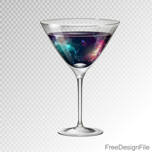 Beautiful cocktail with glass cup vectors 07