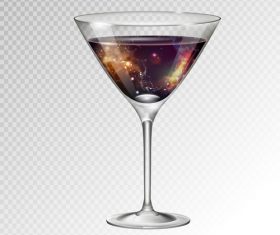 Beautiful cocktail with glass cup vectors 08
