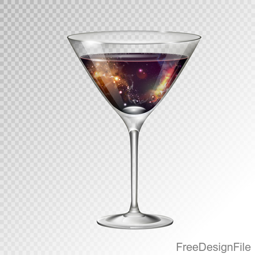Beautiful cocktail with glass cup vectors 08